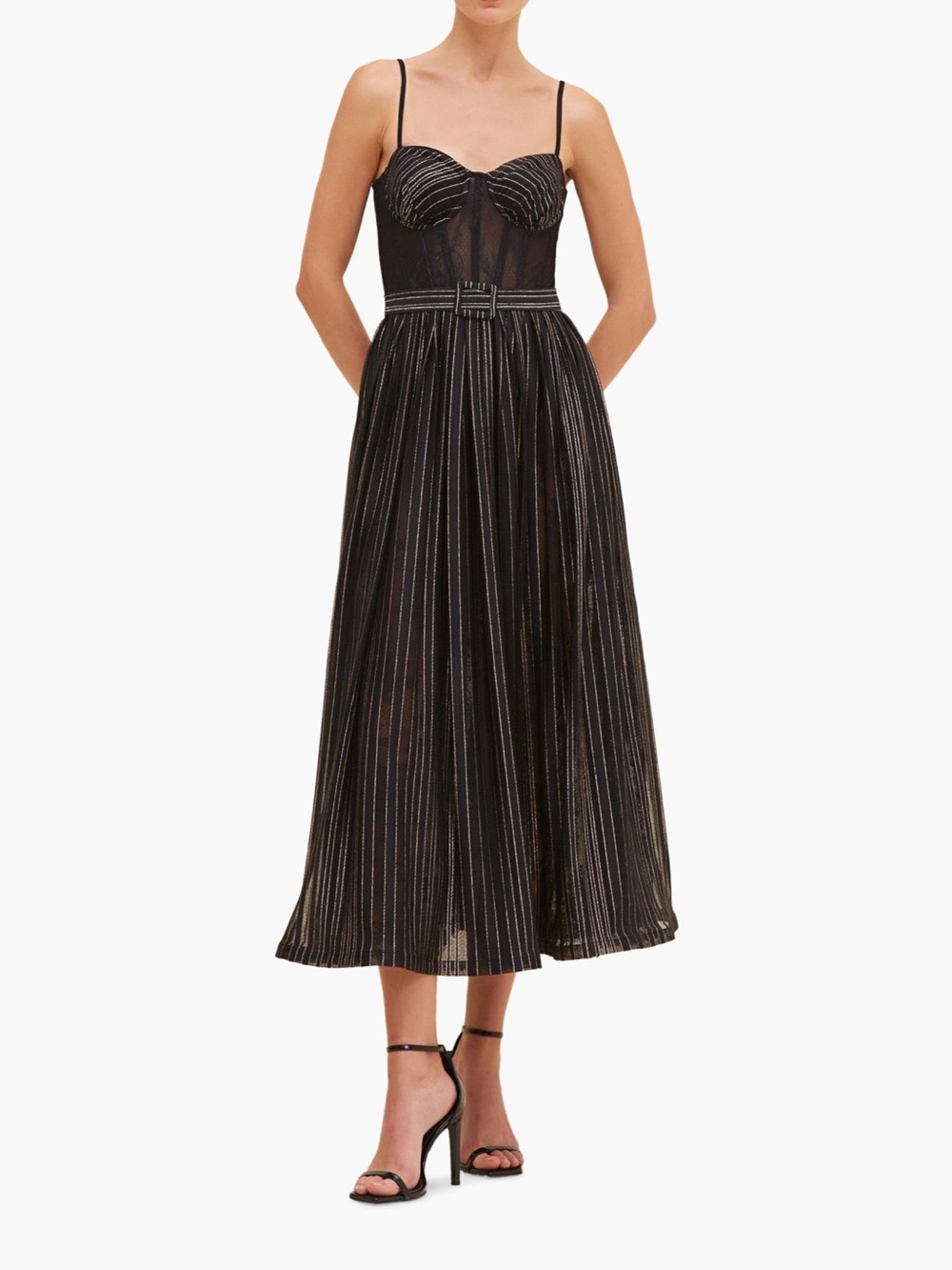 Patbo prism metallic midi dress nwt 2 - Picture 2 of 4